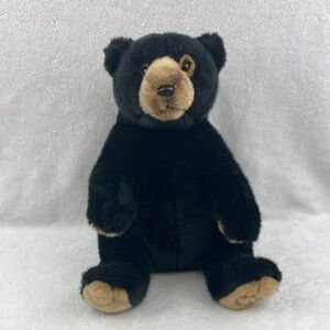 Magnussen Home Plush Black and Brown Teddy Bear 12” Realistic